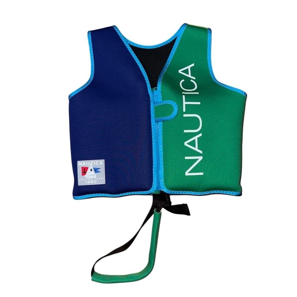 Nautica Kids Swim Aid Vest M/L‎ 33-55 pounds neoprene preppy cape cod sailing